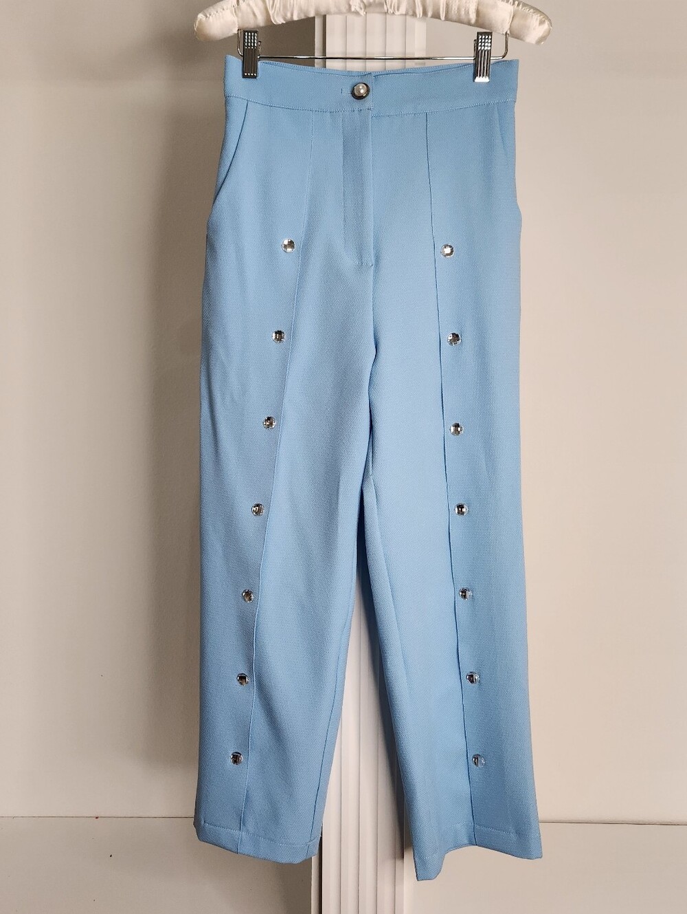Sister Jane Light Blue High-Waist Straight Pants - Picture 4 of 5